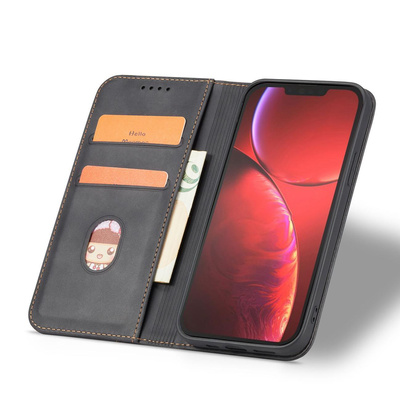 Magnet Fancy Case Hülle für iPhone 14 Flip Cover Wallet Ständer schwarz