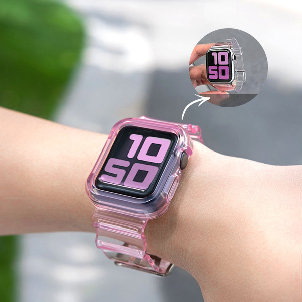 Silicone Band Strap Bracelet Case Strap Light Set for Apple Watch 42mm - Purple