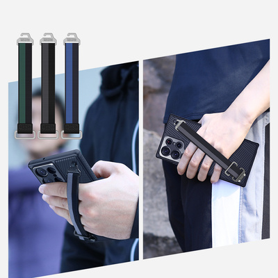 Nillkin Strap Case Hülle für Samsung Galaxy S23 Ultra, gepanzerte Hülle mit Handschlaufe, Grün