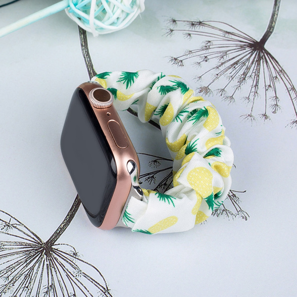 Materiałowa opaska do Apple Watch 42 / 44 / 45 mm pasek bransoleta bransoletka na gumce - ananas