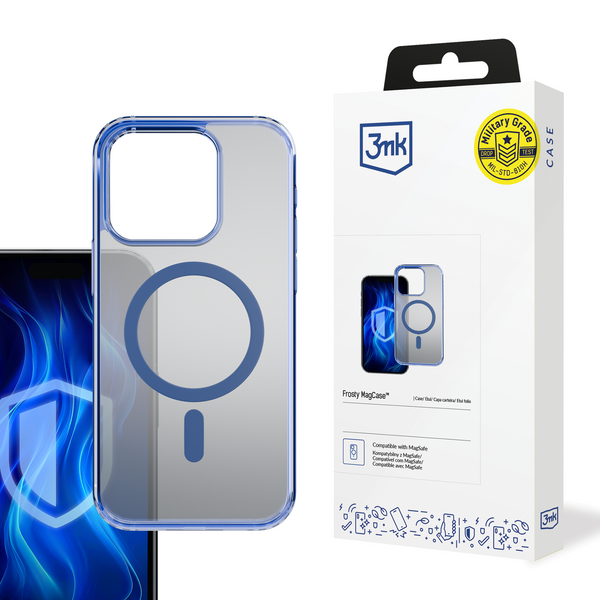 3mk Frosty MagCase Blue Hülle für Apple iPhone 13 Pro – transparent