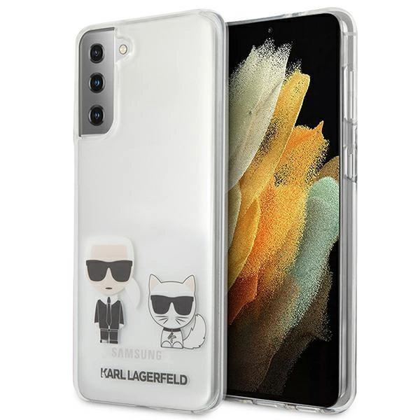 Etui Karl Lagerfeld Karl&Choupette na Samsung Galaxy S21+ - przezroczyste
