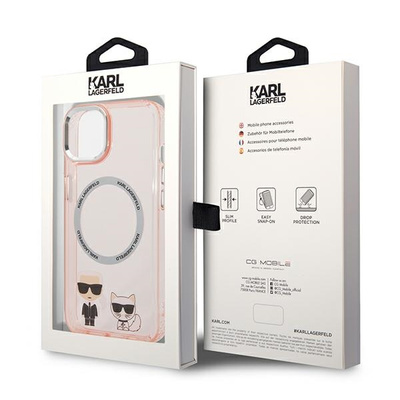 Karl Lagerfeld KLHMP14MHKCP iPhone 14 Plus 6.7&quot; Hardcase pink / pink Karl &amp; Choupette Aluminium Magsafe