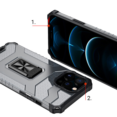 Crystal Ring Case pancerne hybrydowe etui pokrowiec + magnetyczny uchwyt iPhone 11 Pro zielony