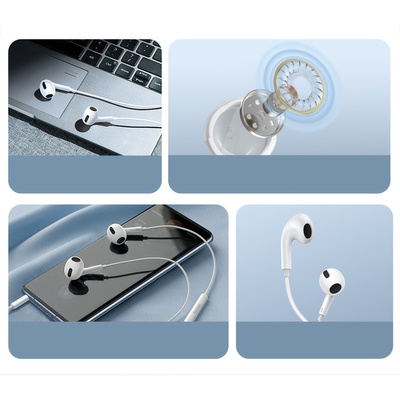 Baseus Encok H17 3.5mm minijack wired headphones white (NGCR020002)