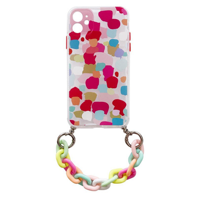 Color Chain Case żelowe elastyczne etui z łańcuchem łańcuszkiem zawieszką do Samsung Galaxy A52s 5G / A52 5G / A52 4G wielokolorowy (2)