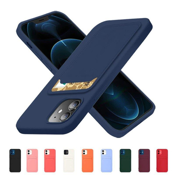Card Case silikonowe etui portfel z kieszonką na kartę dokumenty do Xiaomi Redmi Note 10 5G / Poco M3 Pro czerwony