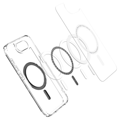 Etui Spigen Ultra Hybrid MagSafe na iPhone 16e Carbon Fiber - przezroczyste