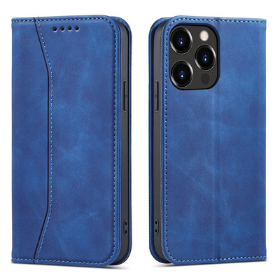 Magnet Fancy Case etui iPhone 14 pokrowiec z klapką portfel podstawka niebieskie