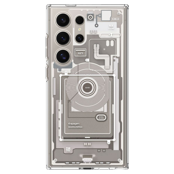 Spigen Ultra Hybrid Case for Samsung Galaxy S24 Ultra - Natural Titanium (Zero One Pattern)