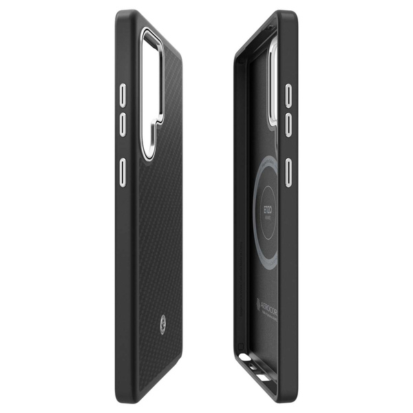 Spigen Enzo Aramid GP-FPS938PGABW Silicone Case with Built-in MagFit Ring for Samsung Galaxy S25 Ultra - Black