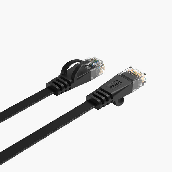 Orico PUG-C7B CAT7 10 Gbit/s RJ45 Ethernet-Netzwerkkabel, flach, 8 m, Schwarz
