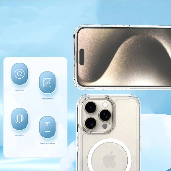 Clear Corner Case MagSafe für iPhone 16 – transparent
