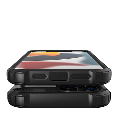 Hybrid Armor robuste TPU/PC Panzer Handyhülle Hard Case für iPhone 13 Pro schwarz