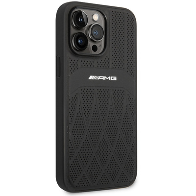 AMG AMHMP14XOSDBK iPhone 14 Pro Max 6.7" black/black hardcase Leather Curved Lines MagSafe