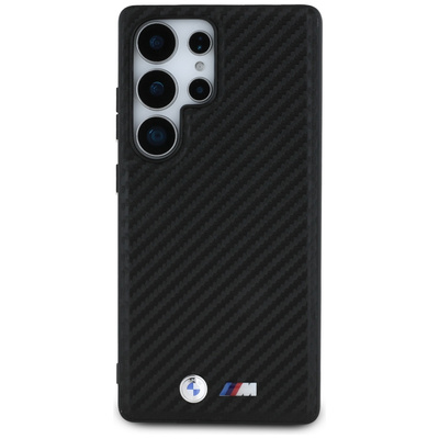 Etui BMW Leather Carbon MagSafe na Samsung Galaxy S25 Ultra - czarne