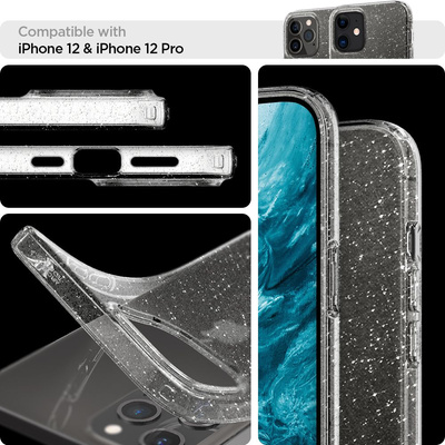 Etui Spigen Liquid Crystal na iPhone 12 / iPhone 12 Pro - przezroczysto-brokatowe