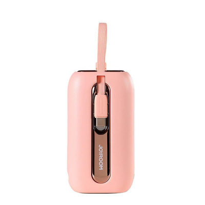 Joyroom Mini-Powerbank 10000 mAh Colourful Series 22,5 W mit 2 integrierten USB-C- und Lightning -Kabeln rosa (JR-L012)