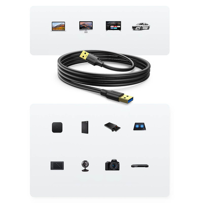 Ugreen US128 10369 USB-A 3.0 / USB-A 3.0 5Gb/s 0.5m cable - black