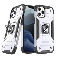 Wozinsky Ring Armor robuste Hybrid-Hülle + Magnethalterung für iPhone 13 Pro Max silber