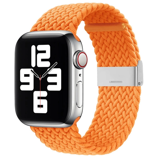 Pasek Strap Fabric do Apple Watch Ultra / 9 / 8 / 7 / 6 / SE / 5 / 4 / 3 / 2 (49 / 45 / 44 / 42mm) pleciony - pomarańczowy