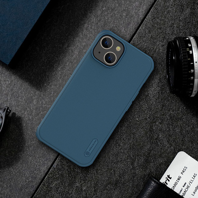 Nillkin Super Frosted Shield Pro case for iPhone 14 Plus back cover blue