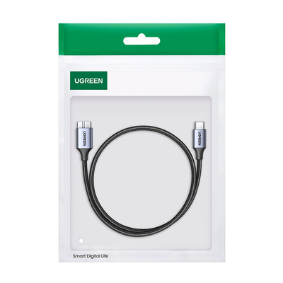 USB C / micro USB-B 3.0 cable Ugreen US565 5Gb/s 3A 0.5m - gray
