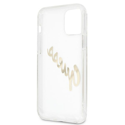 Guess GUHCP12MKTRSVGO iPhone 12/12 Pro 6.1&quot; Transparente Hardcase Vintage Script Gold