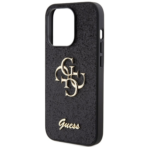 Etui Guess Glitter Script Big 4G na iPhone 15 Pro Max - czarne