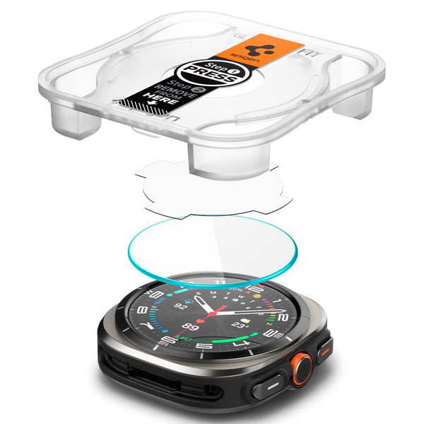 Spigen Glas.TR EZ Fit gehärtetes Glas für Samsung Galaxy Watch Ultra (47 mm) – klar (2er-Pack)