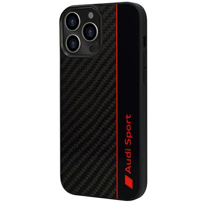 Audi Carbon Fiber Stripe iPhone 13 Pro Max 6,7&quot; schwarz/schwarz Hardcase AUS-TPUPCIP13PM-R8/D1-BK