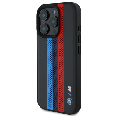 BMW M Performance Tricolor Printed Stripes MagSafeMagSafe Case for iPhone 16 Pro Max - Black