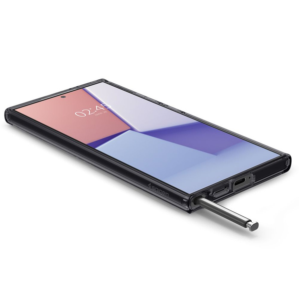 Etui Spigen Ultra Hybrid OneTap Ring MagSafe na Samsung Galaxy S24 Ultra - przezroczyste (wzór Zero One)