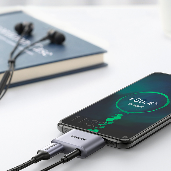 Ugreen CM231 USB-C mini jack 3.5 mm audio adapter - gray
