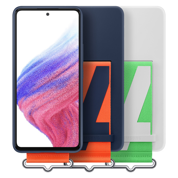 Samsung Strap Silicone Cover etui pokrowiec do Samsung Galaxy A53 5G granatowy (EF-GA536TNEGWW)
