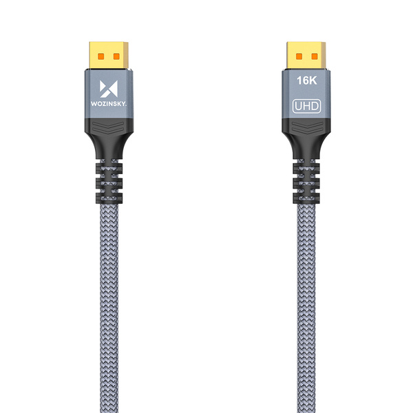 Wozinsky WPS-16AYL1S DisplayPort 2.1 Cable 80 Gb/s 16K@60Hz 8K@120Hz 4K@240Hz HDR HDCP DSC 1m - Black