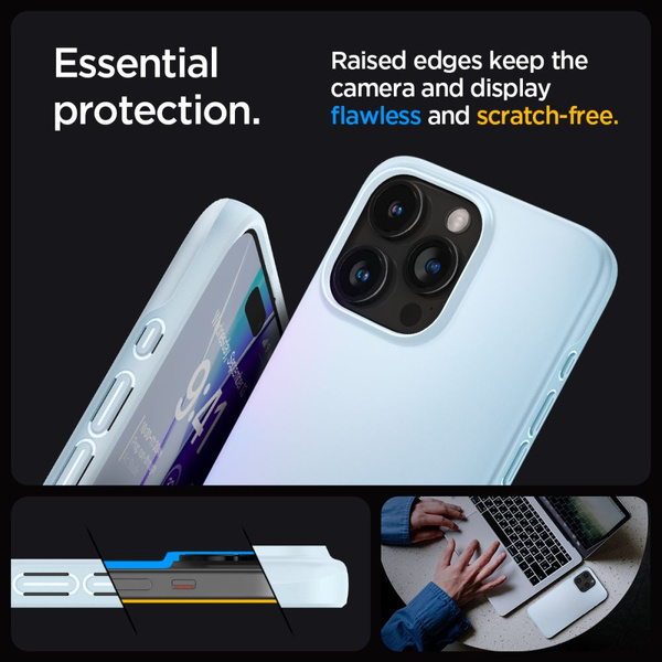 Spigen Thin Fit Hülle für iPhone 15 Pro Max – Hellblau