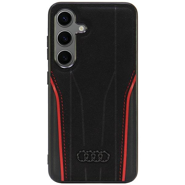 Audi Echtleder MagSafe S24 S921 schwarz-rot/schwarz-rot Hardcase AU-TPUPCS24-R8/D3-RD