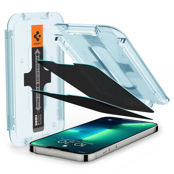 Spigen Glas.tR EZ Fit Privacy Panzerglas für iPhone 13 / 13 Pro / 14 / 16e - 2 Stk.