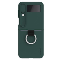Nillkin CamShield Silky Silicone Case etui Samsung Galaxy Z Flip 4 silikonowy pokrowiec z osłoną na aparat zielone